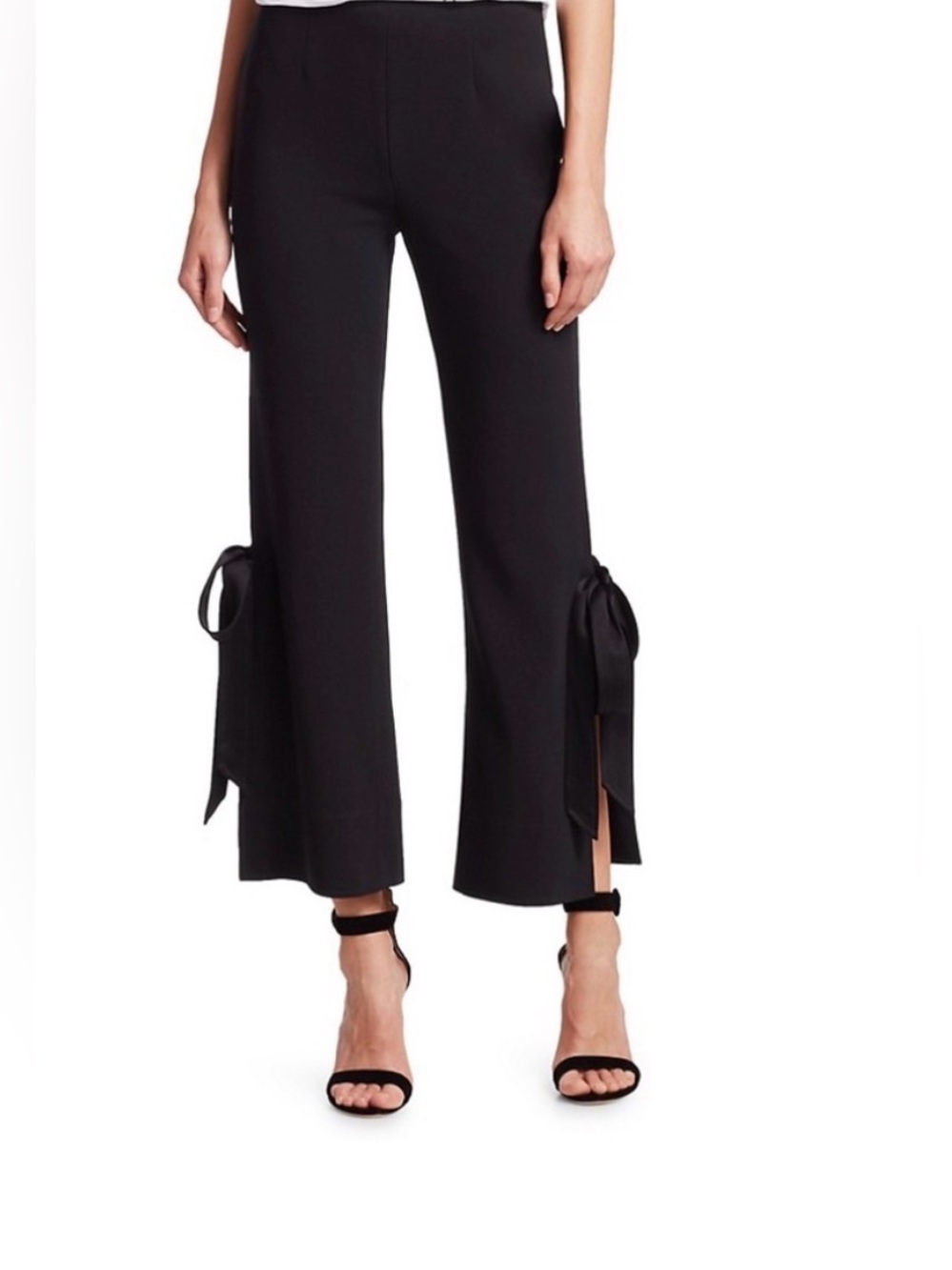 Cinq a Sept Lou Black Dress Trouser Bow Side Tie Pants US 8